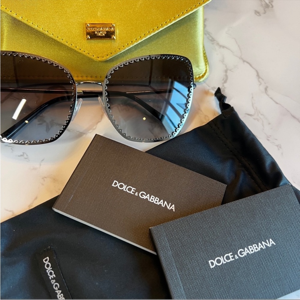 DOLCE & GABBANA Authentic Women’s Sunglasses DG2212 04/8G Gunmetal Gradi… - Picture 6 of 10